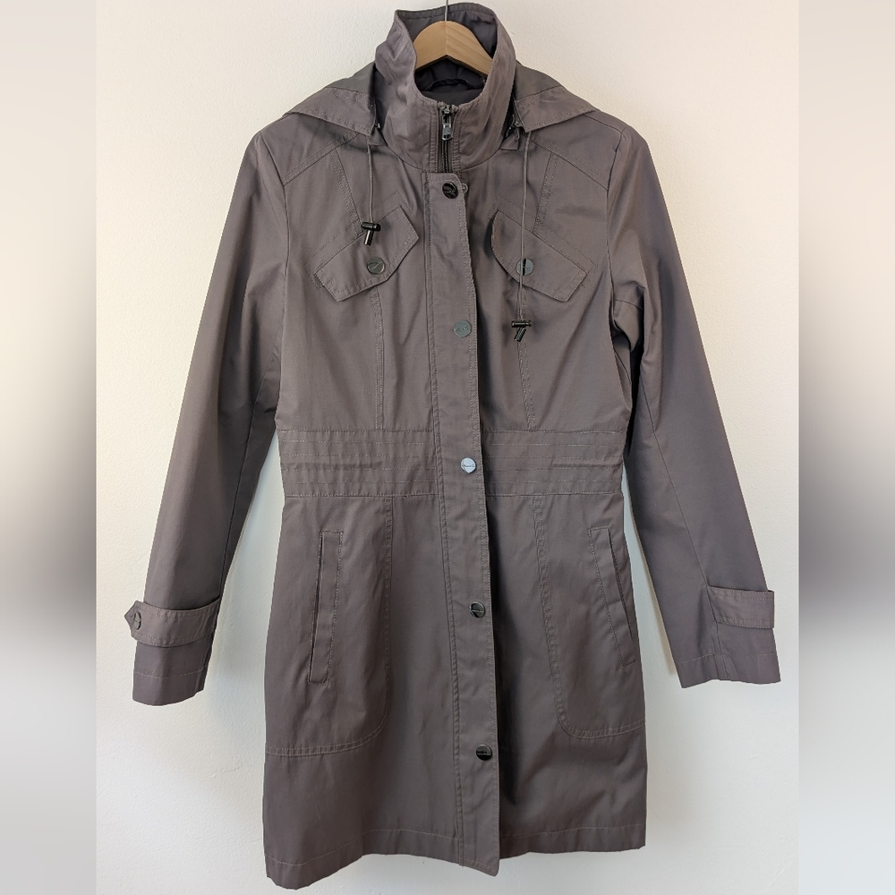Kenneth Cole New York Women's Grey Hooded Trench Coat